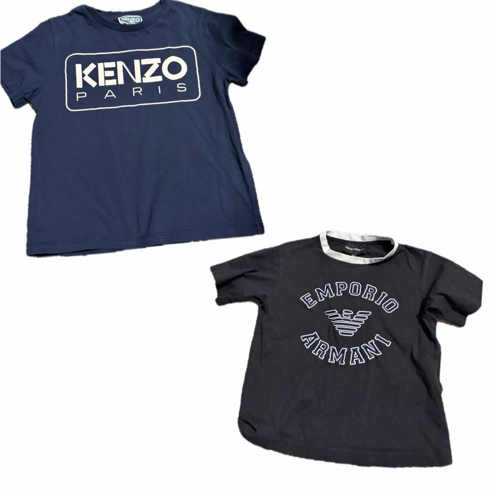 Kenzo and Armani boys designer high end fashion shirt bundle size 5
